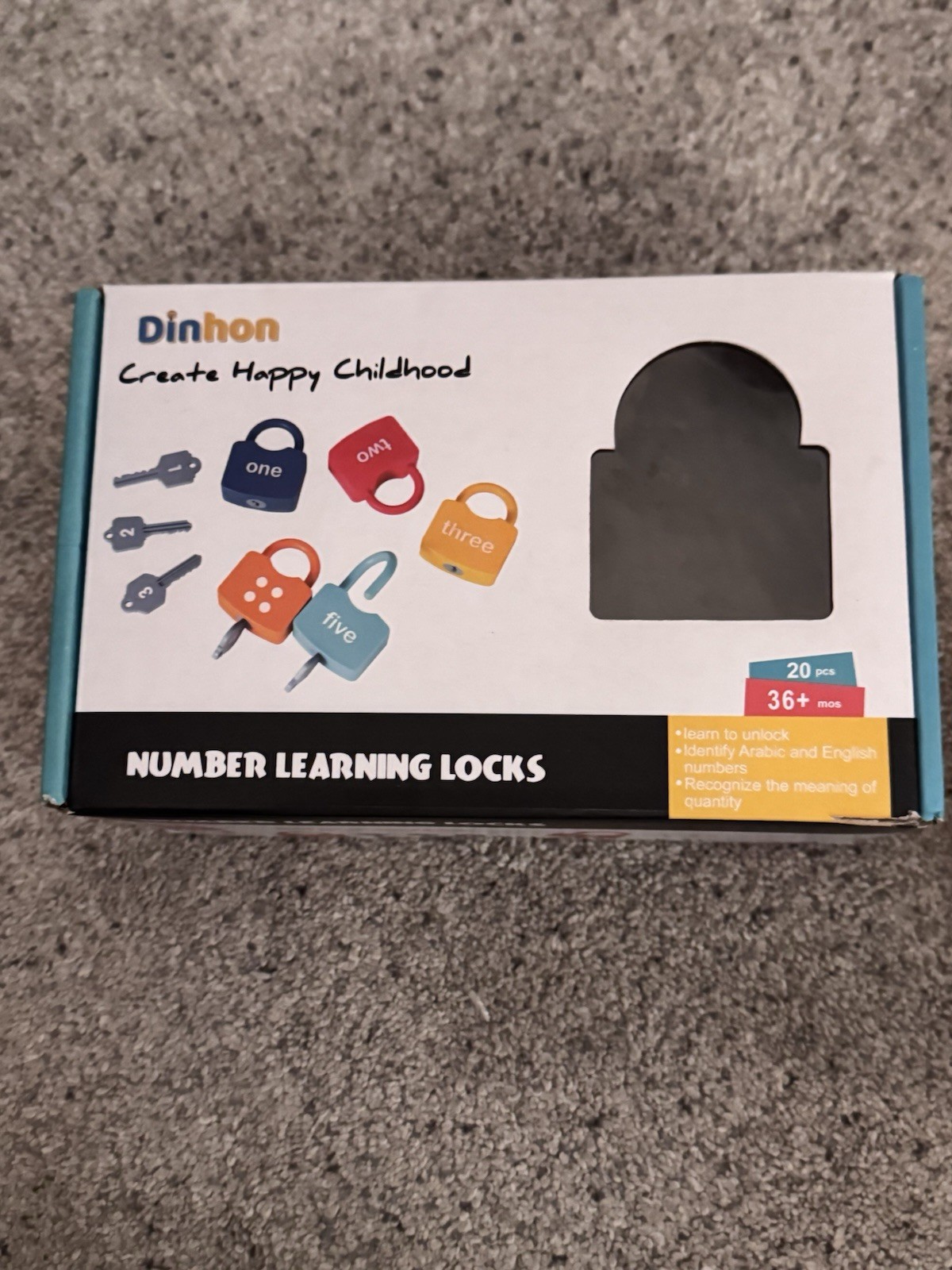 Dinhon Number Learning Locks Toy Set Keys Counting Matching Montessori Preschool
