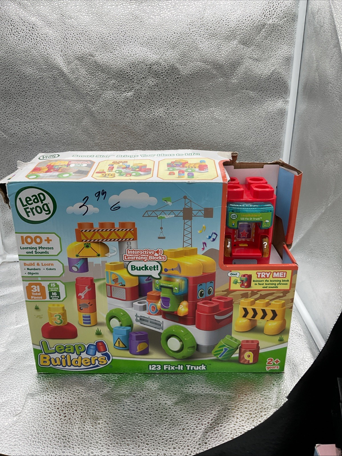 LeapFrog LeapBuilders 123 FIX-IT TRUCK 100+ Phrases Sounds Blocks & Cubes Compl