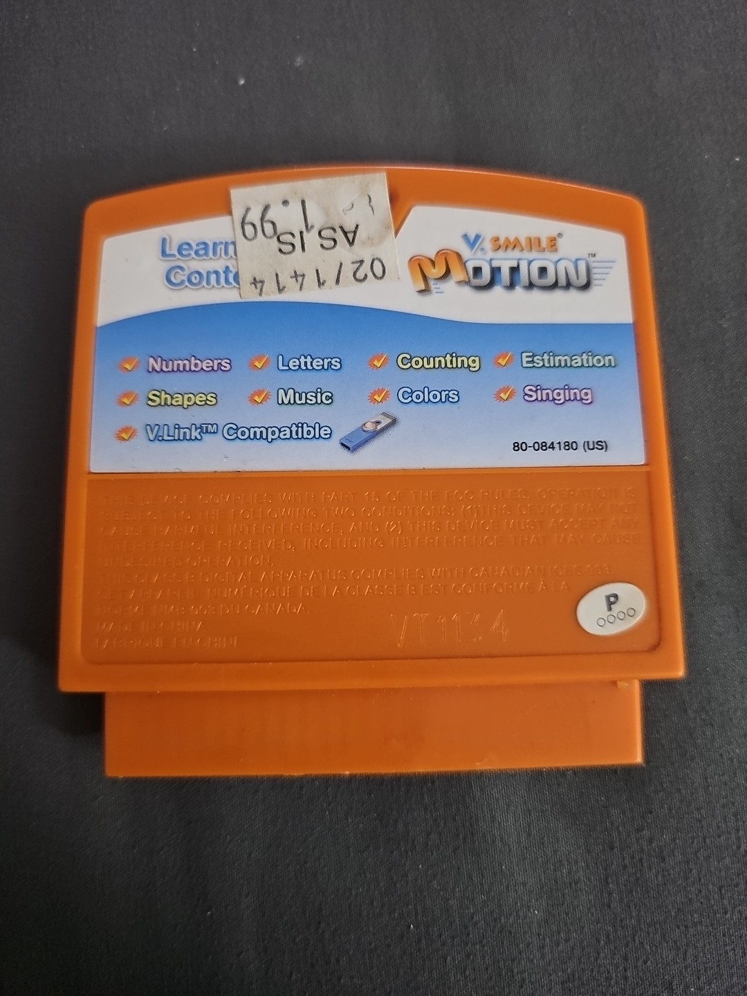Vtech V.Smile Motion Disney MICKEY MOUSE CLUB USE Game Cartridge V Tech 2009