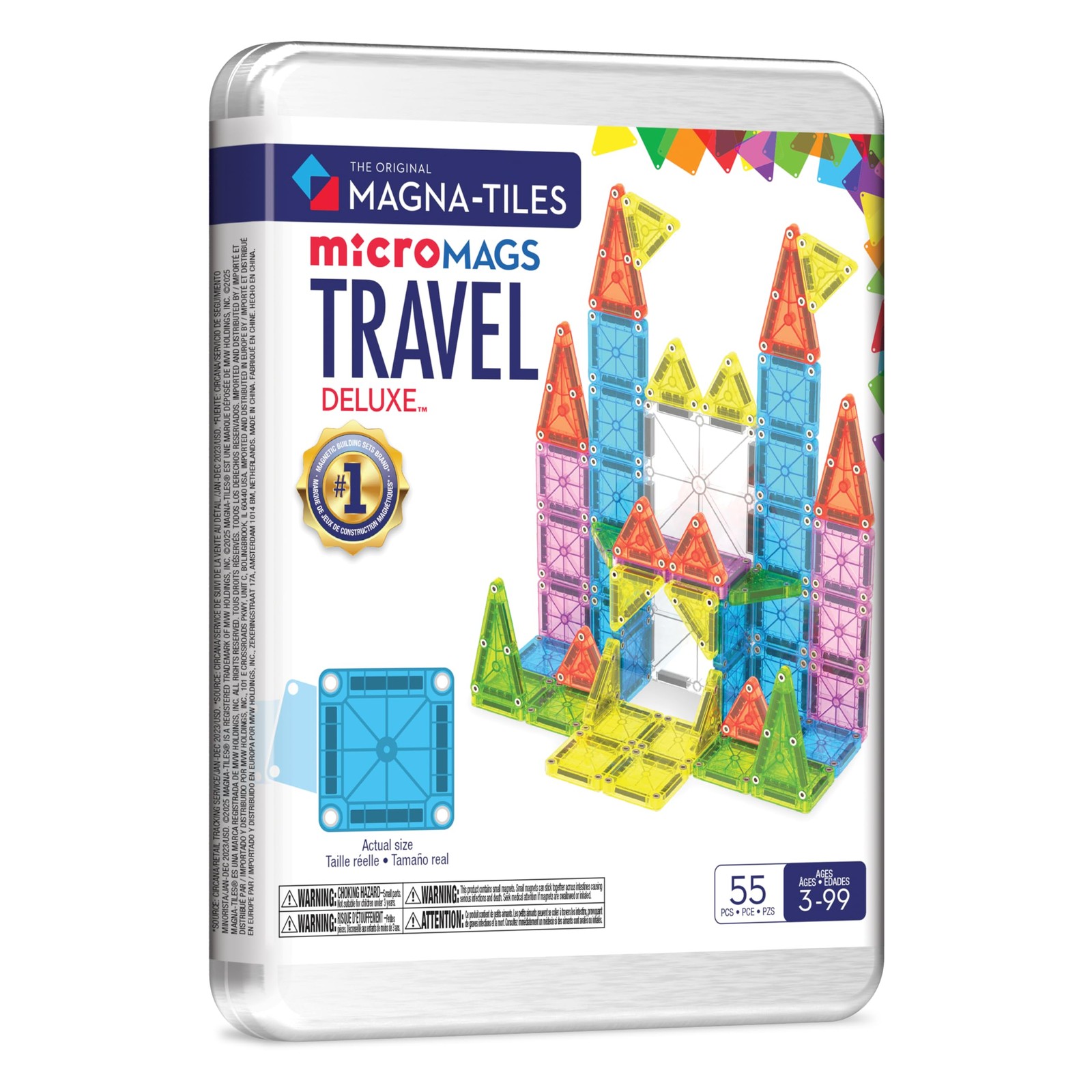 MAGNA-TILES microMAGS Travel Set Deluxe Small, Red, Blue, Yellow, Green, Etc.