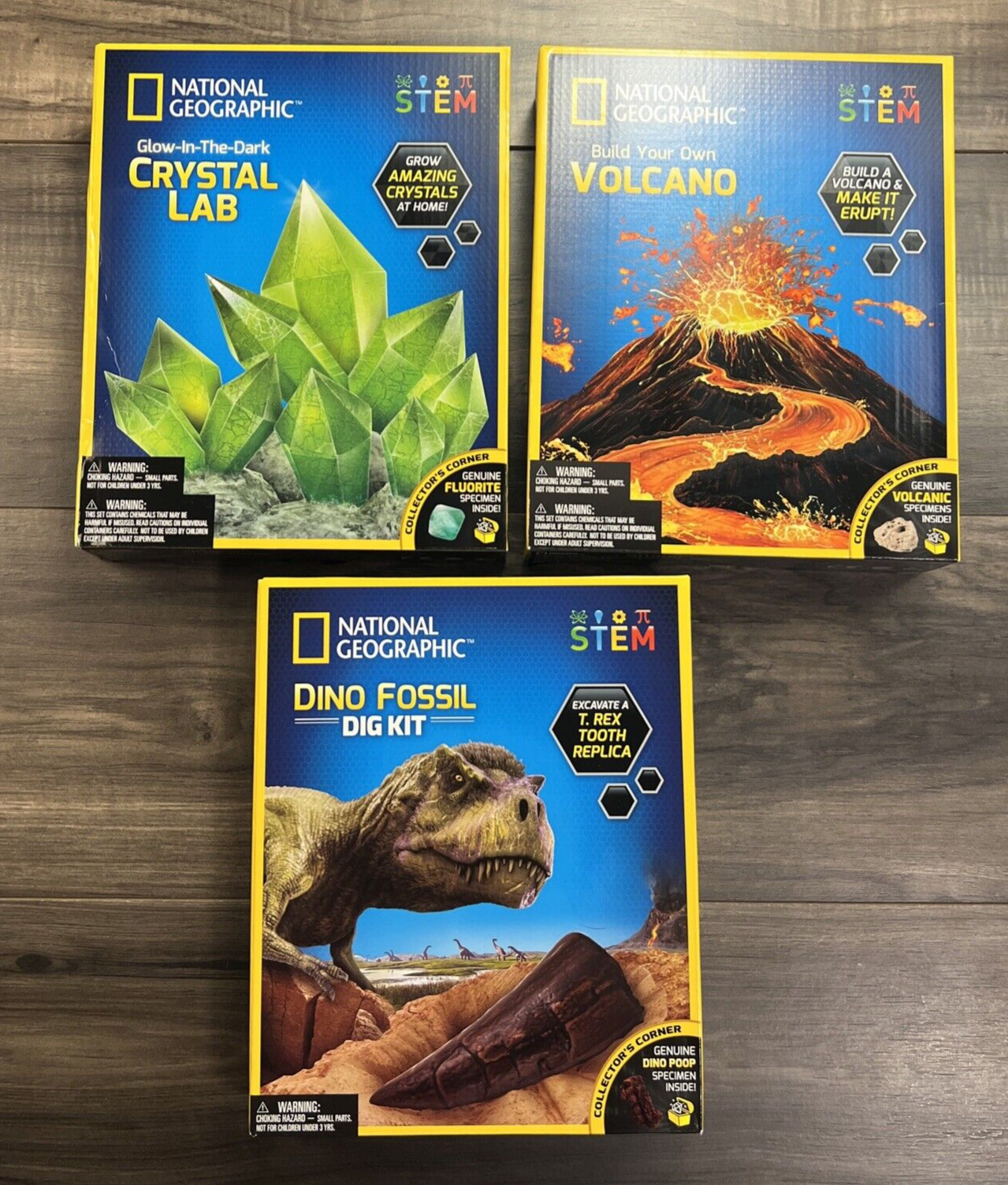 National Geographic STEM Build Volcano Crystal Lab Dino Fossil Dig Science Kits