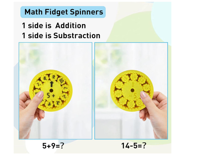 9pcs Math Facts Fidget Spinners Addition Multiplication Game Educational Toy