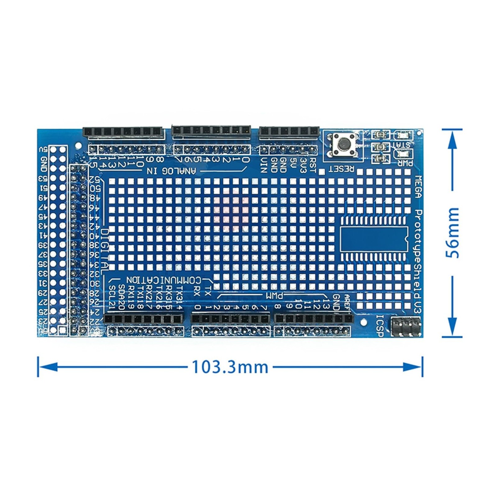 ProtoShield Prototype Expansion Board with Breadboard for Arduino Mega – Easy…