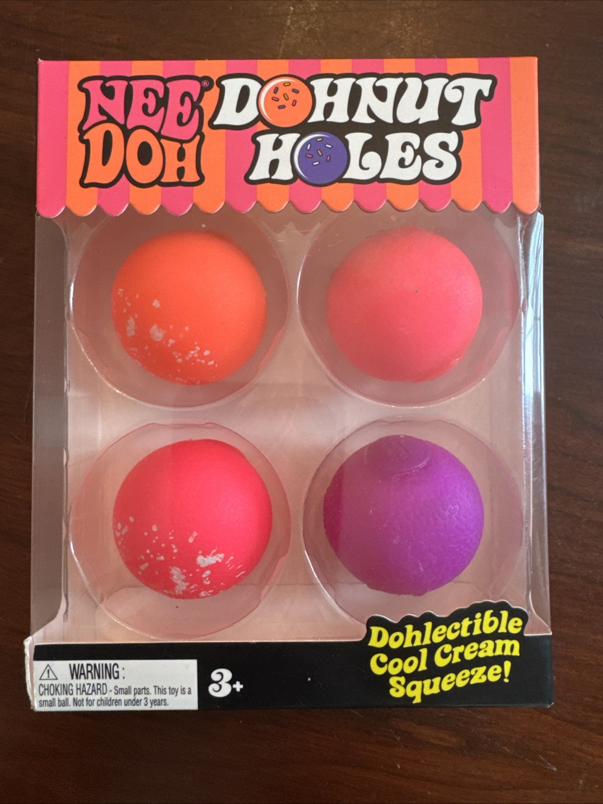 Schylling Needoh Donut Holes Pink Orange Purple 4 Pack