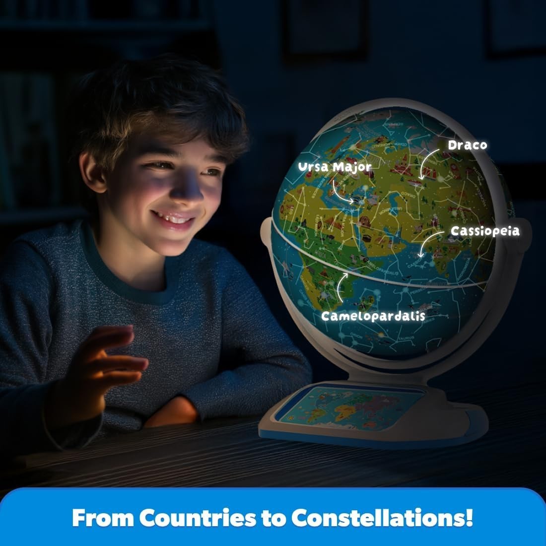 Orboot Explorer Globe with Night Sky Features & Interactive Learning Activities