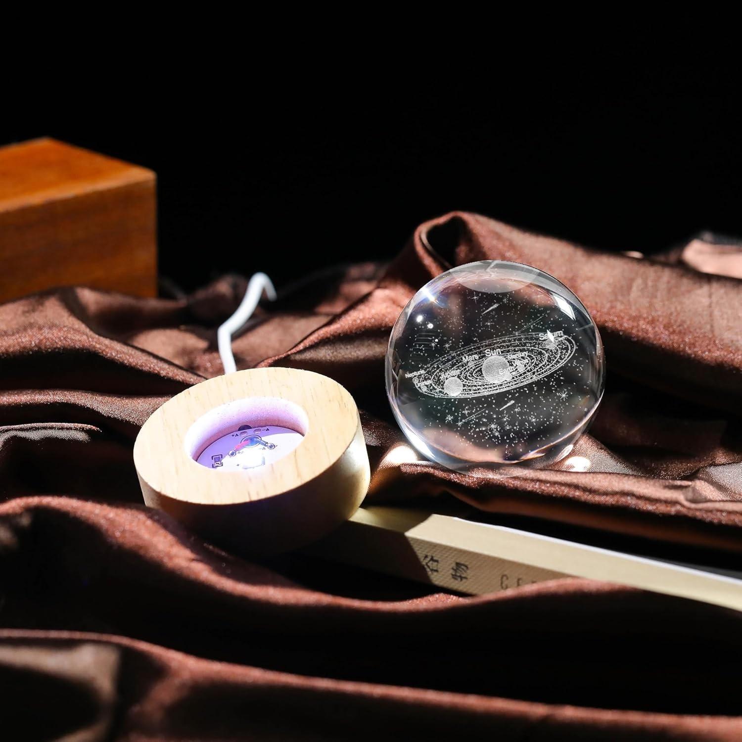 Touch Activated 2.36 Inch Solar System Crystal Ball – Perfect for Gift Giving