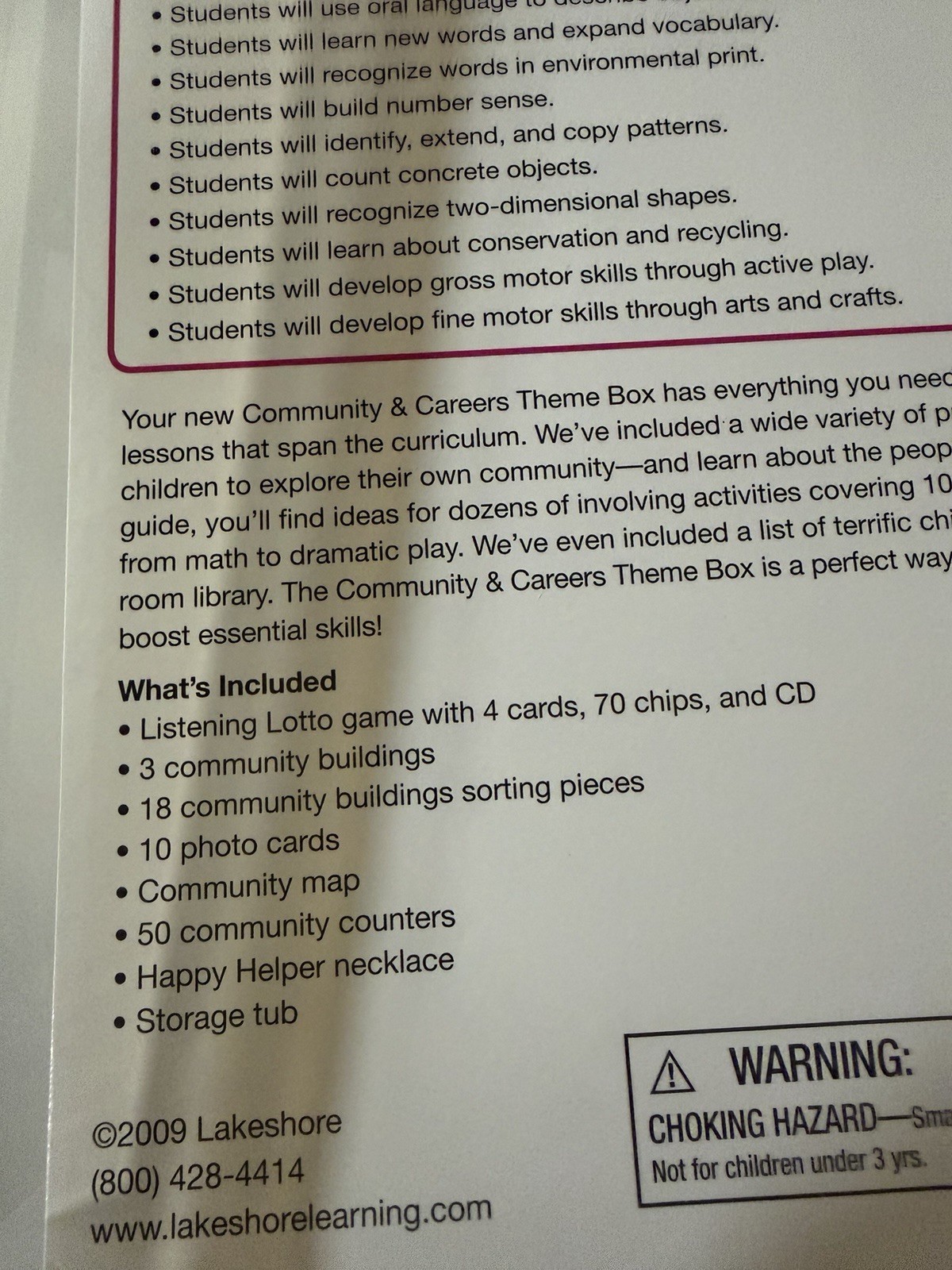 Lakeshore Learning Community & Careers Theme Box Ages 3+ New