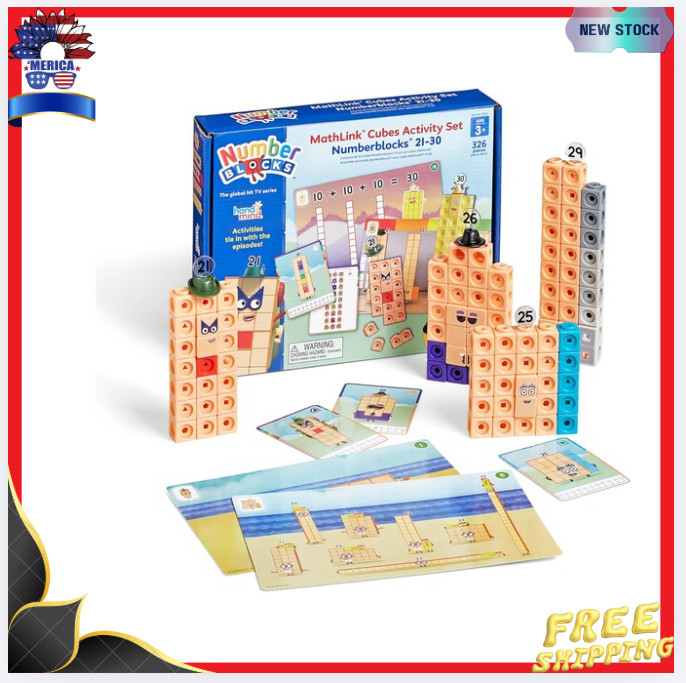 New MathLink Cubes Numberblocks 21-30 Activity Set Counting Math Toys Kids