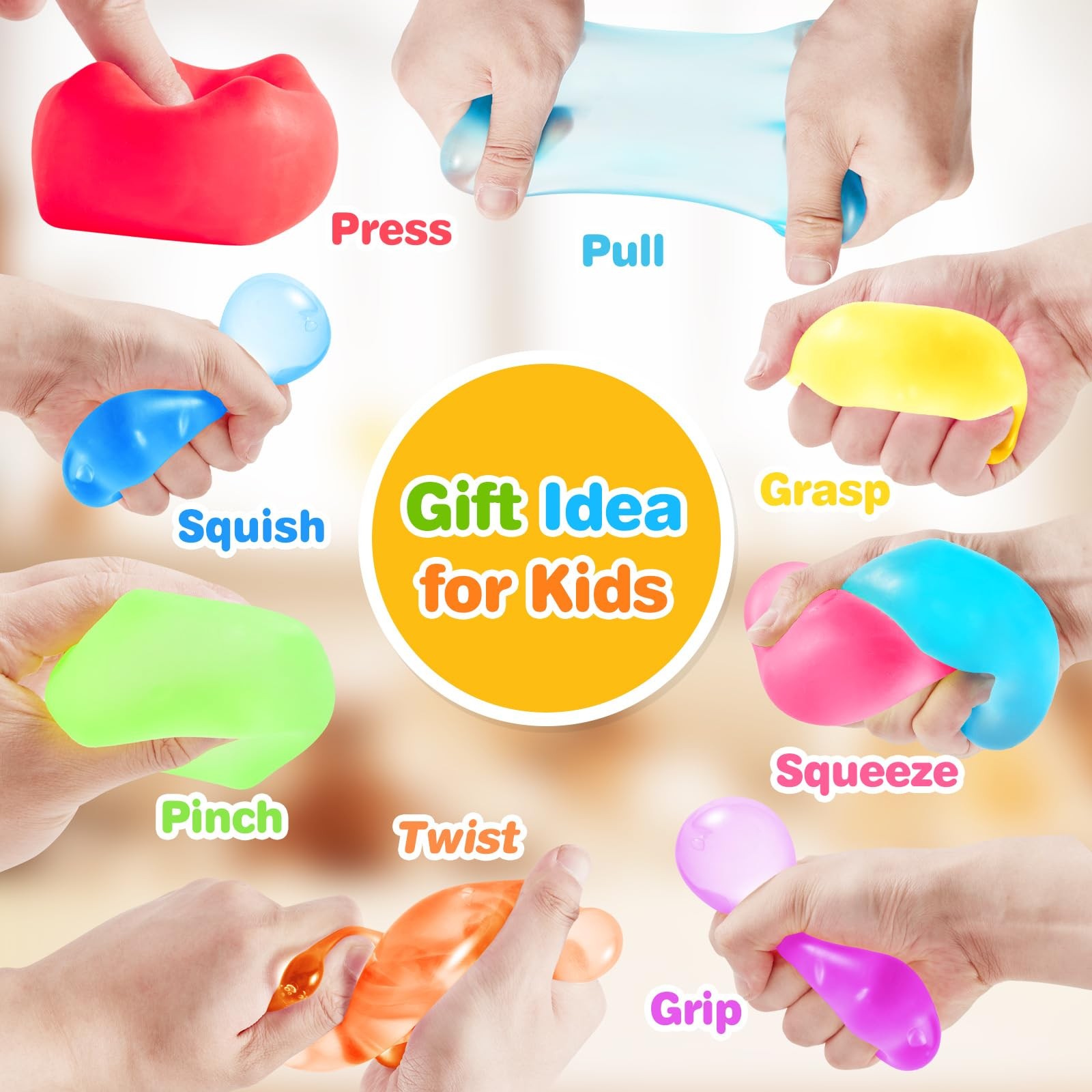 Mozkkiz Stress Cube Fidget Ice Cube Stress Balls 8 Pcs Stress Balls For Kids