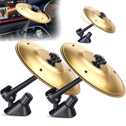2 Pack Car Cymbal Air Vent, Cars Symbol Drum, Easy Clip-On Mini Cymbals Gold
