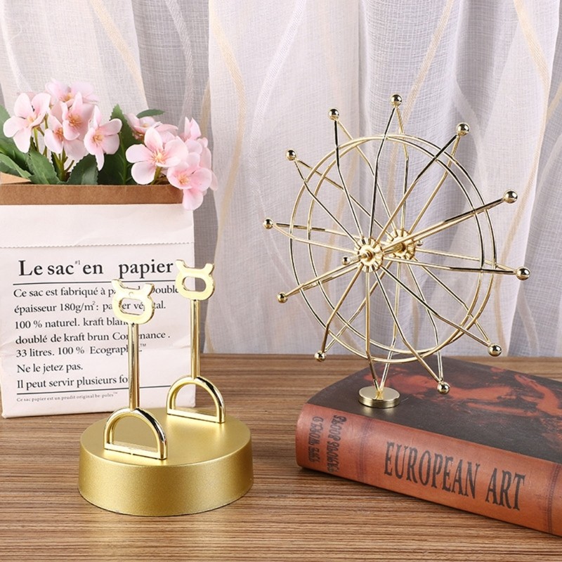 Metal Ferris Wheel Perpetual Motion Ornament Desktop Decor Model Supplies