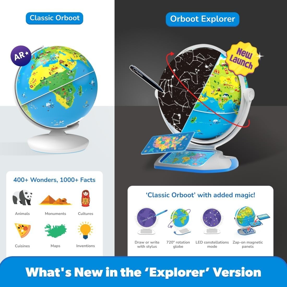 Orboot Explorer Globe with Night Sky Features & Interactive Learning Activities