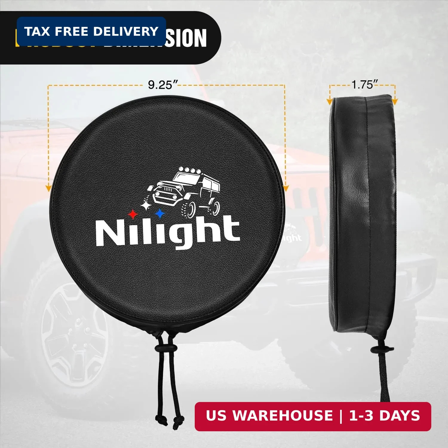 Nilight 9inch Round Offroad Driving Pod Light Cover, 9.25 Inch Diameter Black Le