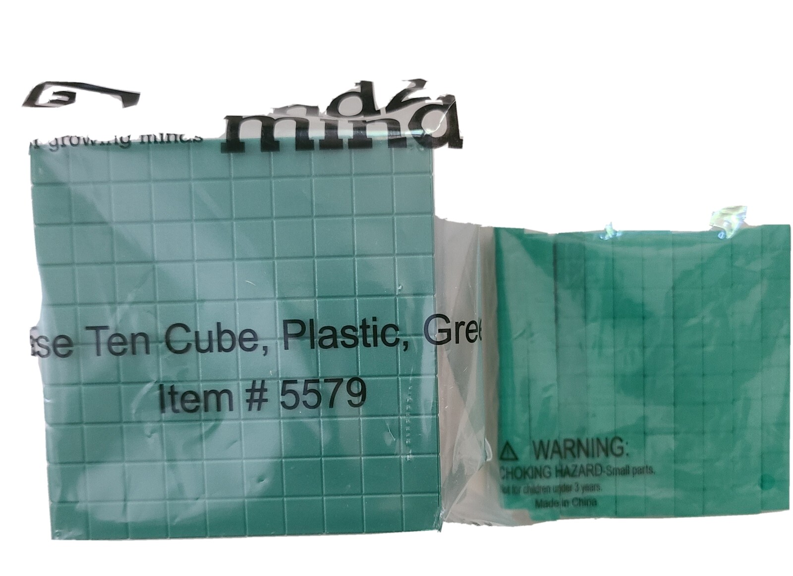 ETA hand2mind LOT of 2 ~ 1 Base Ten Cube, #5579 + Base Ten Rods (Pkg of 20) NEW