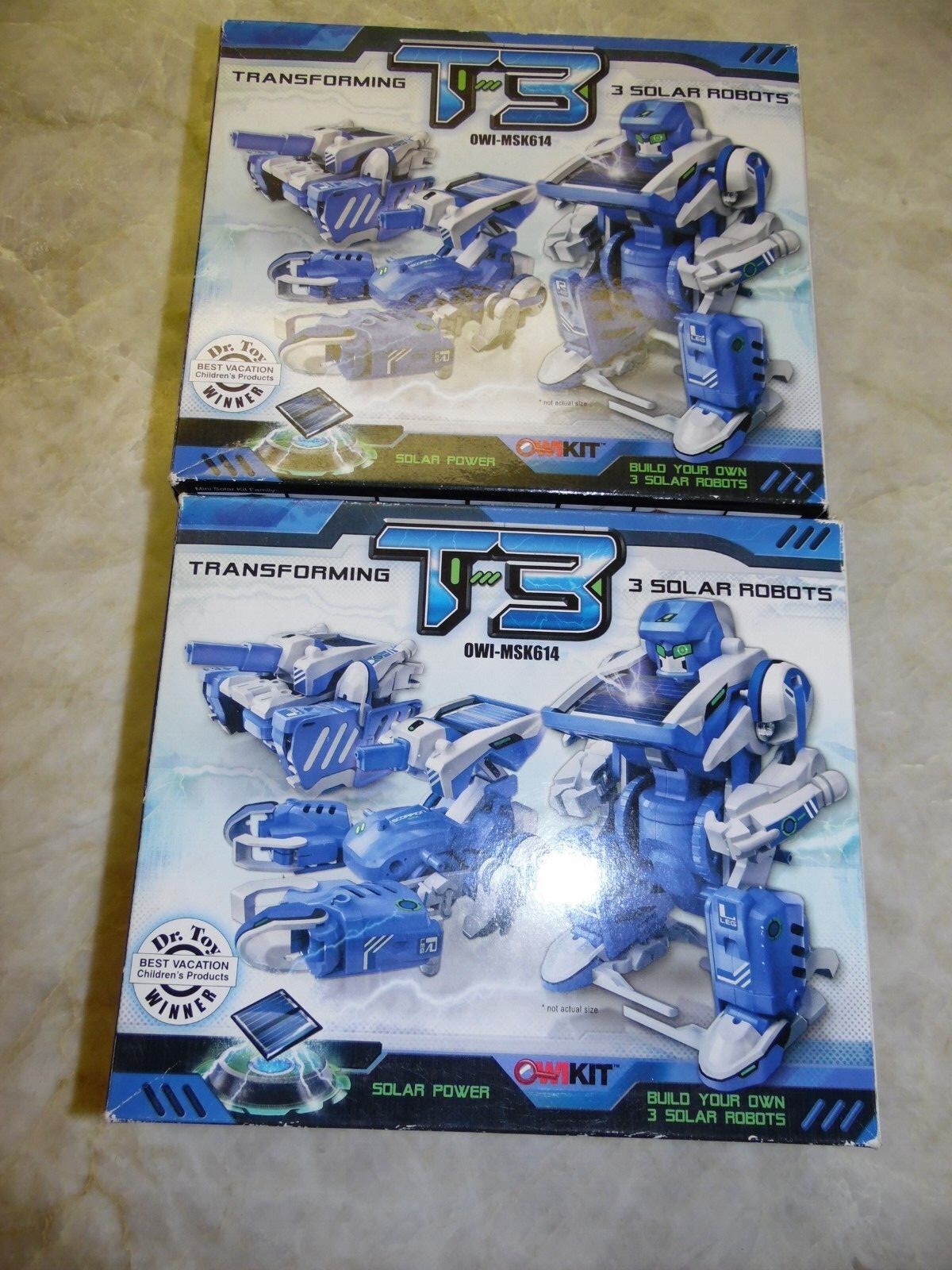 2 Sets ROBOTIKITS – T3 Transforming SOLAR ROBOTS Build your own Robot New In Box