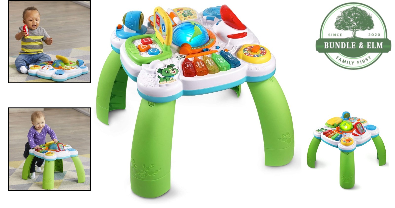 Green Learning Desk for Toddlers with Touch Points and Educational Features