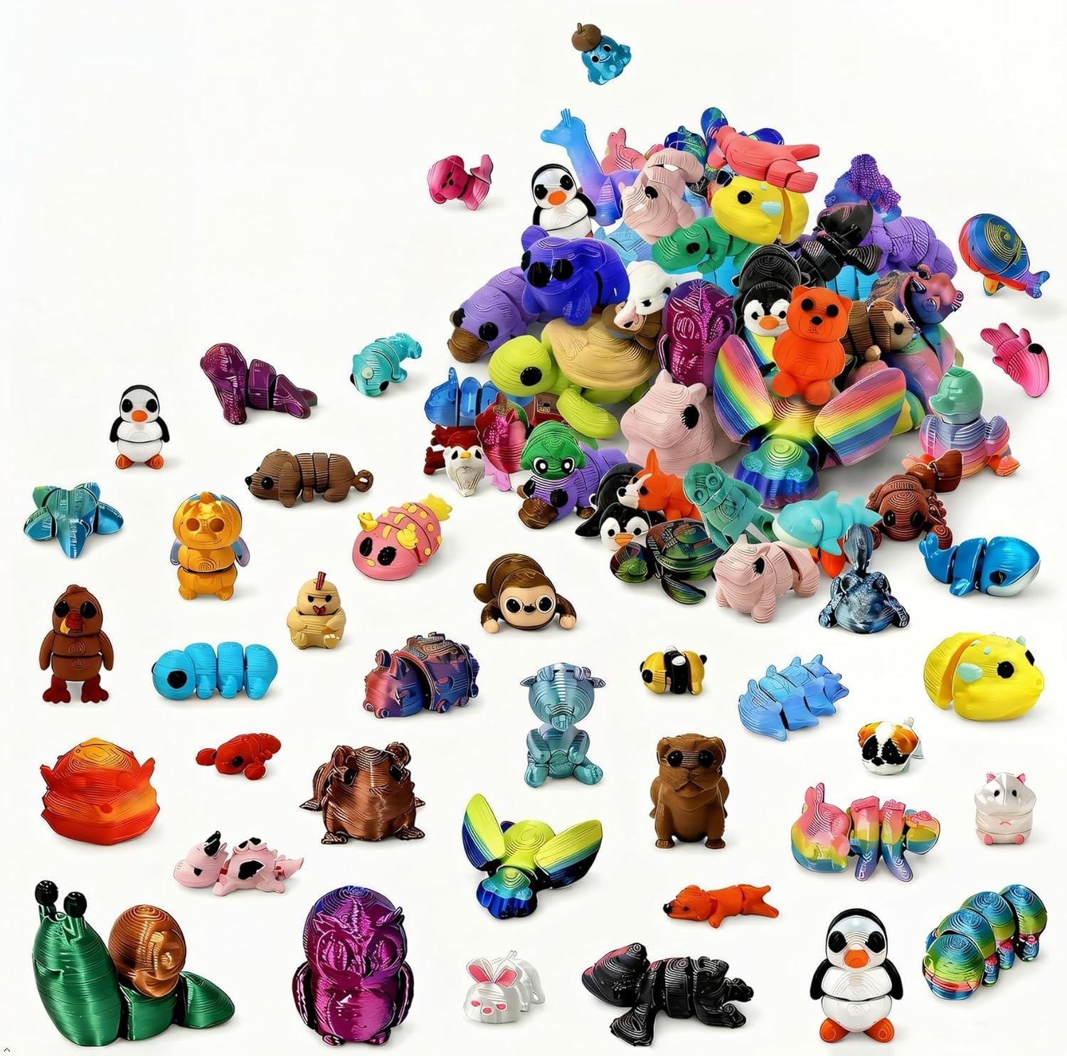150PCS 3D Printed Random Animal Figurines Reward & Celebration Collection, As…
