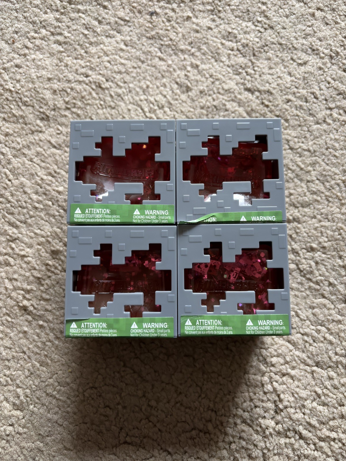 Minecraft Jelly Cube Red Chase 1/48 Real Gold Plated Pickaxe Set of 4