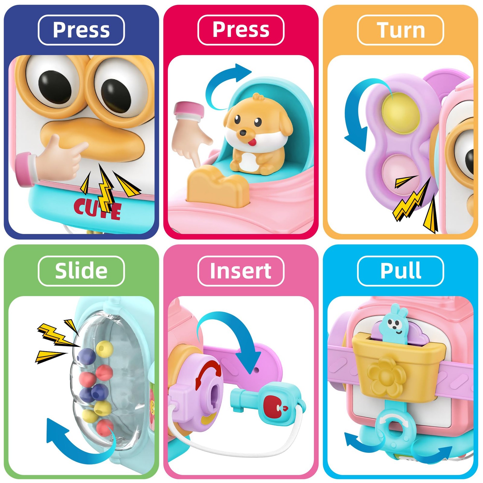SOONYANG Montessori Toys for 1 Year Old Girl, 3.74 x 6.69 x 5.11 inches, Pink
