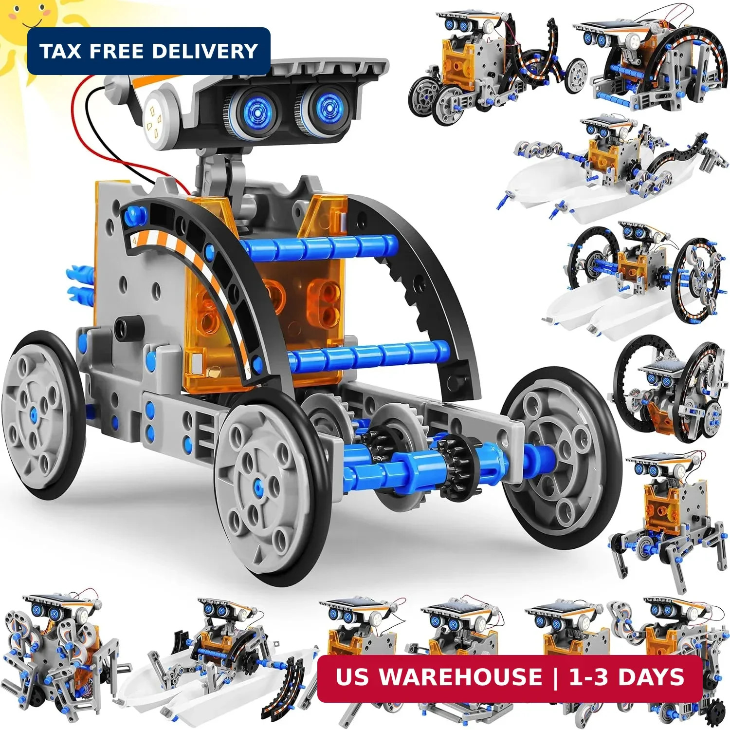 Bottleboom STEM 13-in-1 Education Solar Power Robots Toys for Boys Age 8-12, Edu