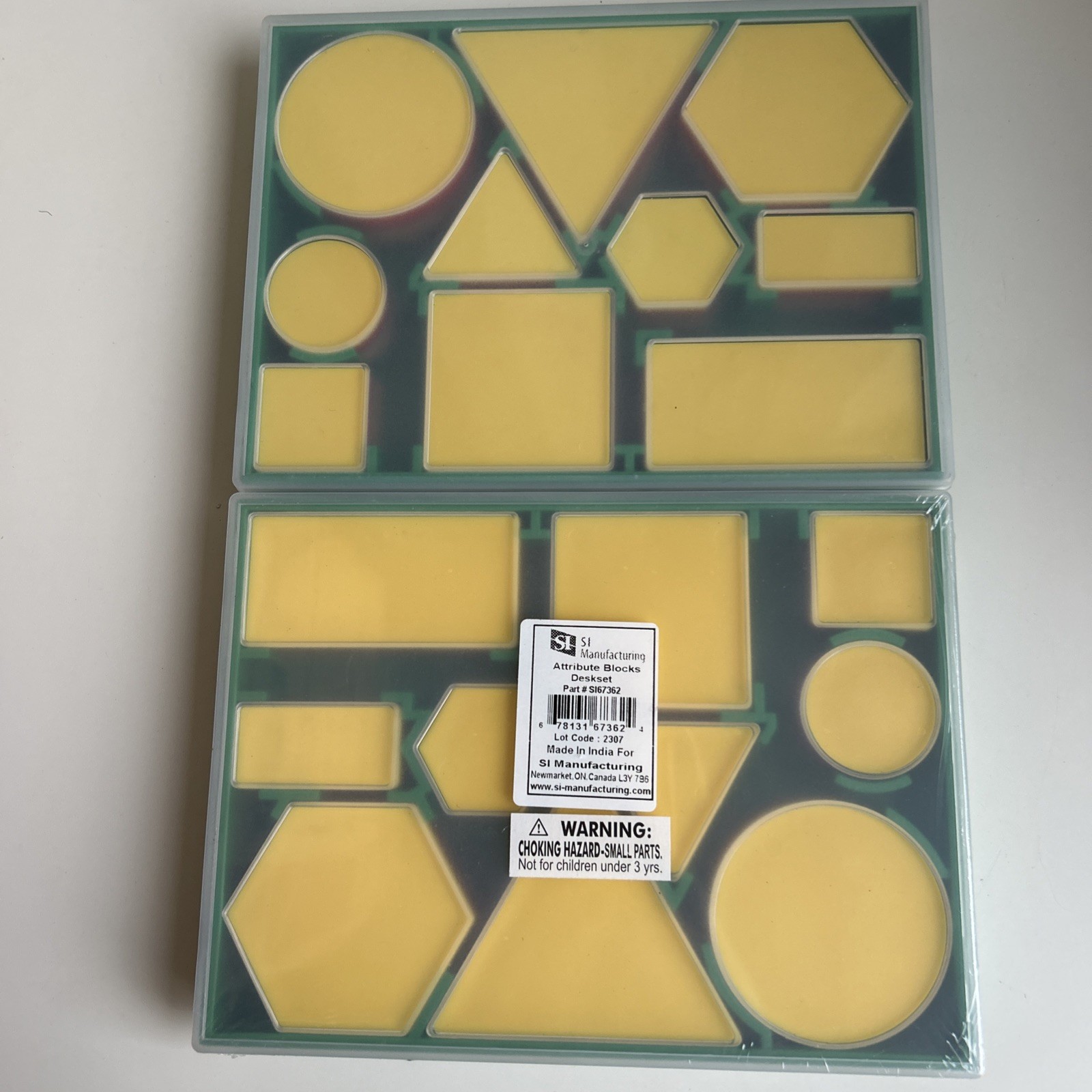 Learning Resources Attribute Blocks Desk Set Sealed & Unsealed Set Of 2
