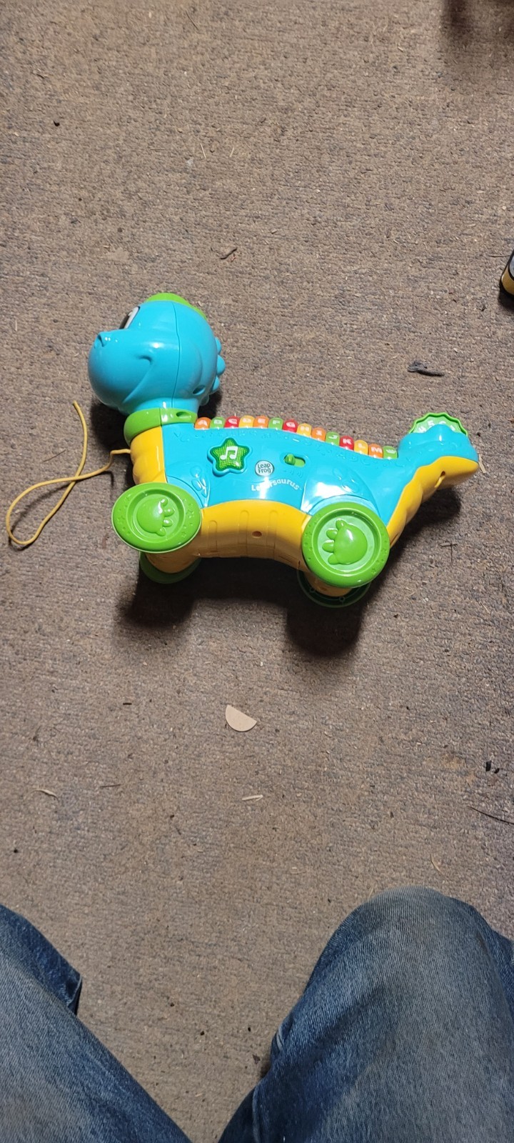 LeapFrog LETTERSAURUS Blue Learning Dinosaur Pull Toy ABCs Colors Sounds Music