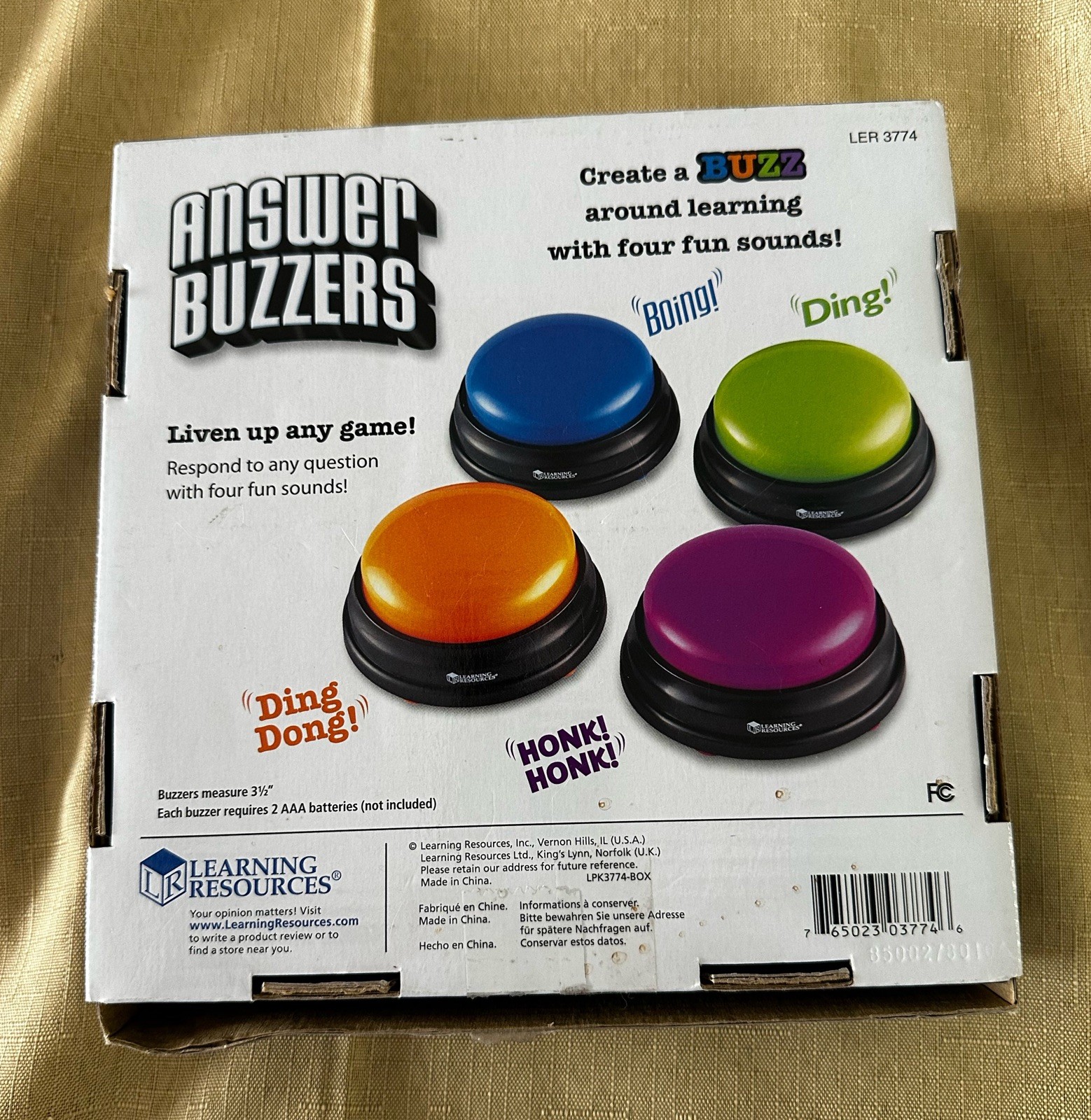 Learning Resources Answer Buzzers – Set of 4, Ages 3+ Buzzers USED (Bin9)