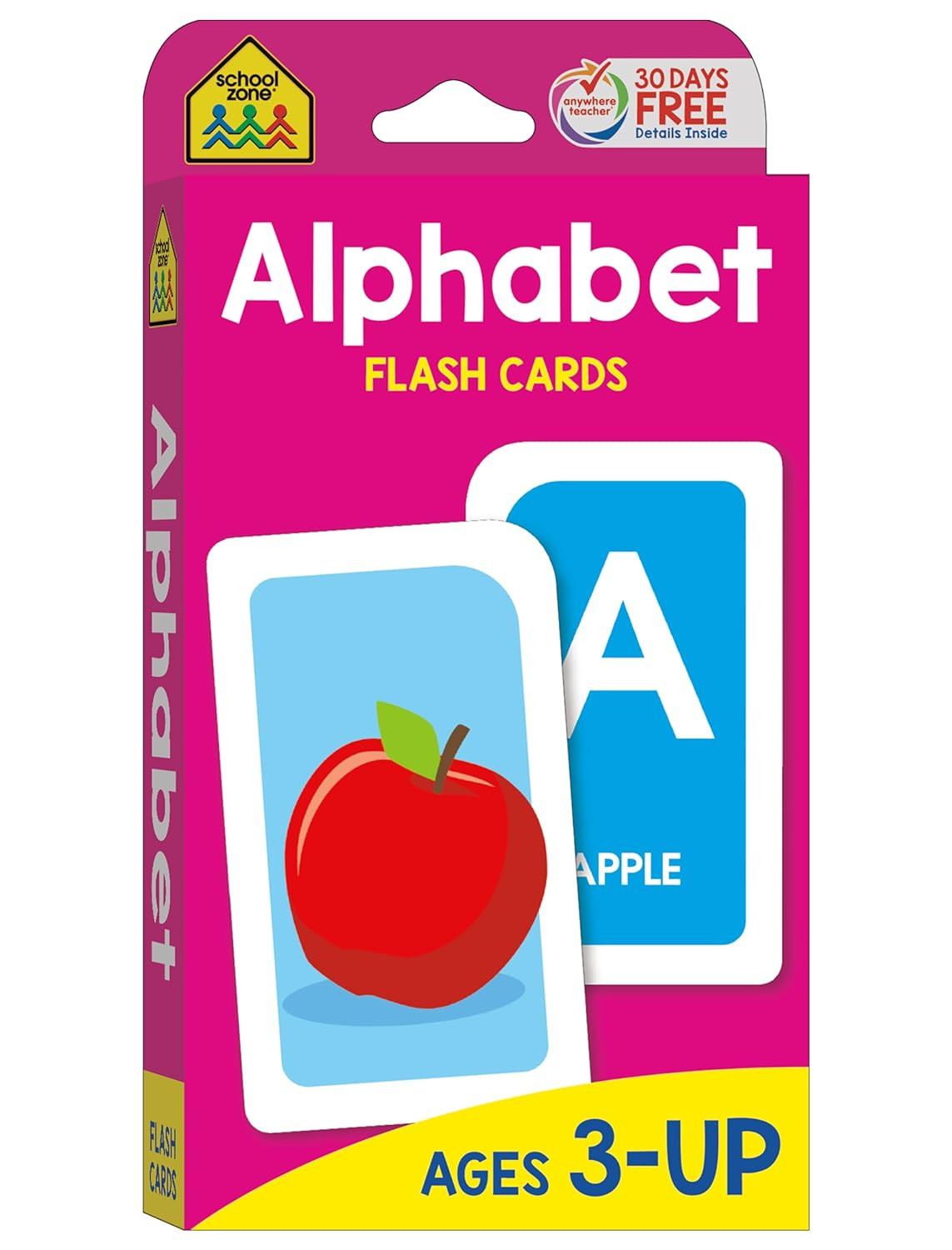 School Zone Alphabet Flash Cards: 56 Cards, Toddler, Preschool, Learn the Abc’S,