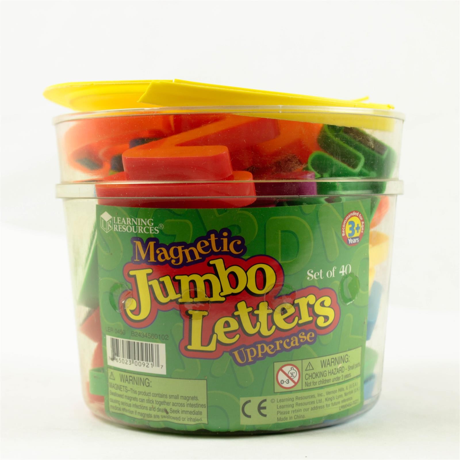 43 Large Colorful Magnetic Letters Alphabet Set w/ Case – Lid Broken
