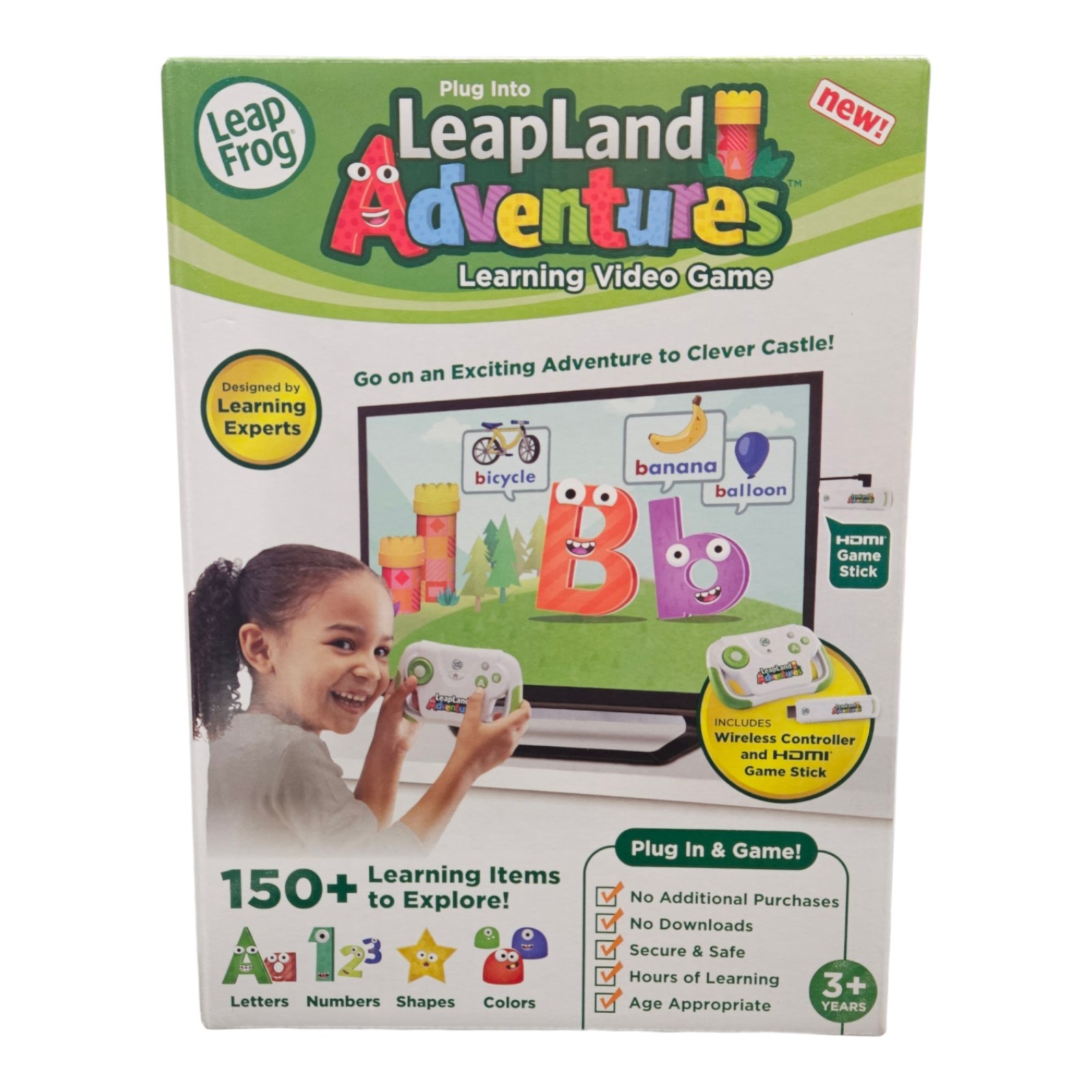 LeapFrog- LeapLand Adventures Learning Video Game Wireless Plug and Play. NIB.