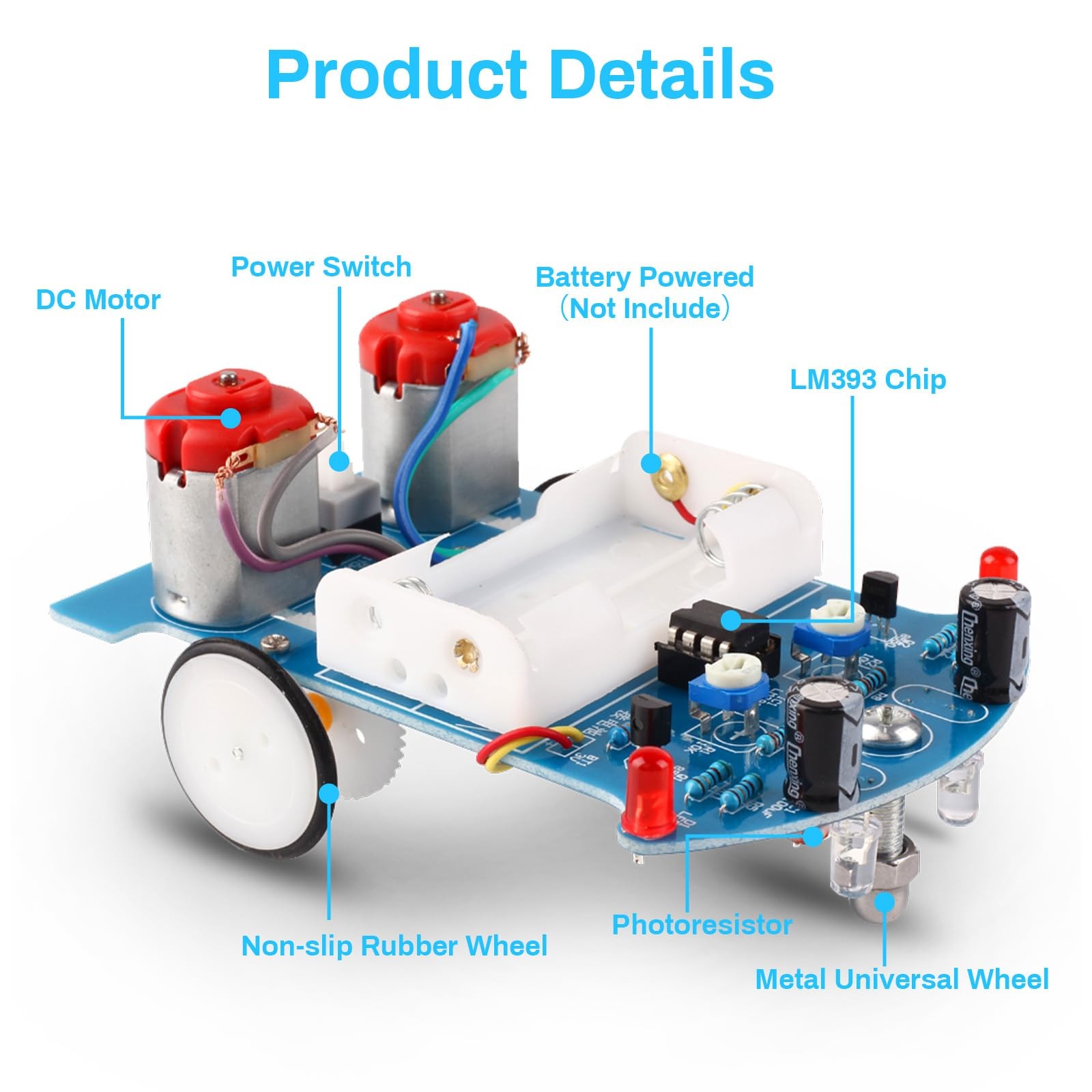 Line Following Robot Car Kit Beginners Soldering Practice STEM Educational Kit