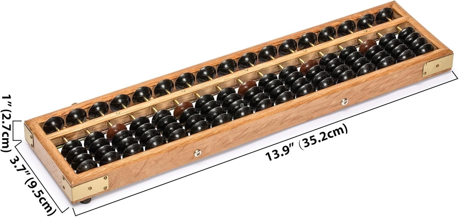 Classic 13.9 Inch Wooden Abacus – Ideal Montessori Tool for Foundational Math