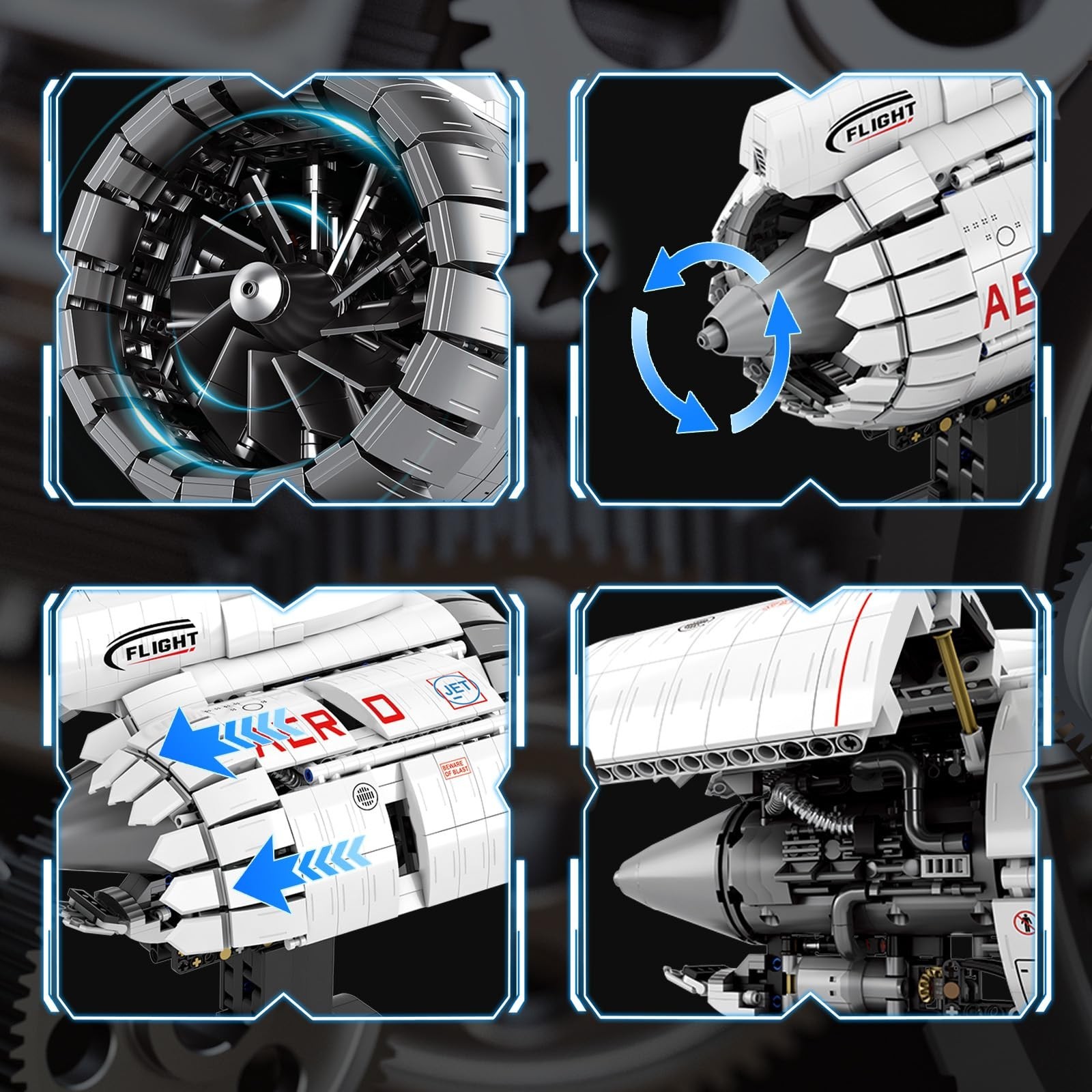 Reobrix Aircraft Turbofan Engine Building Sets, Engine Model Kit that Works, …