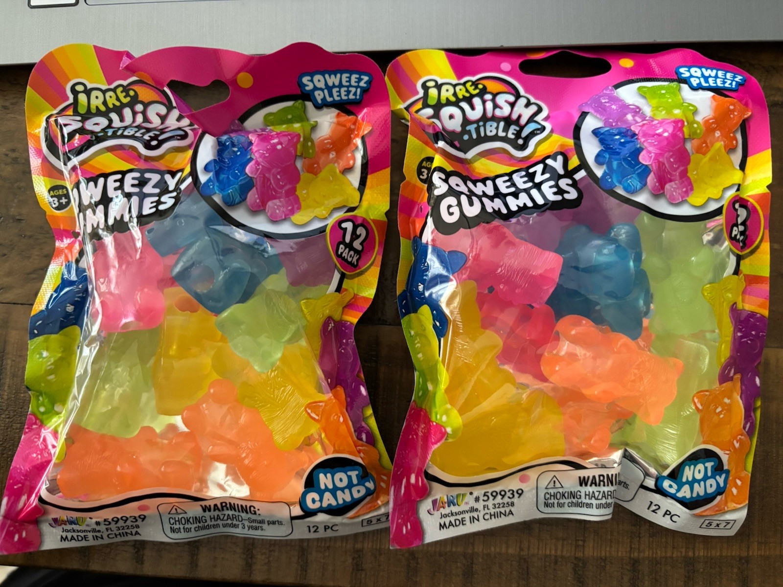 Mini Gummy Bear Squishies! Lot Of 2 Bags 24 Bears Total Not Food