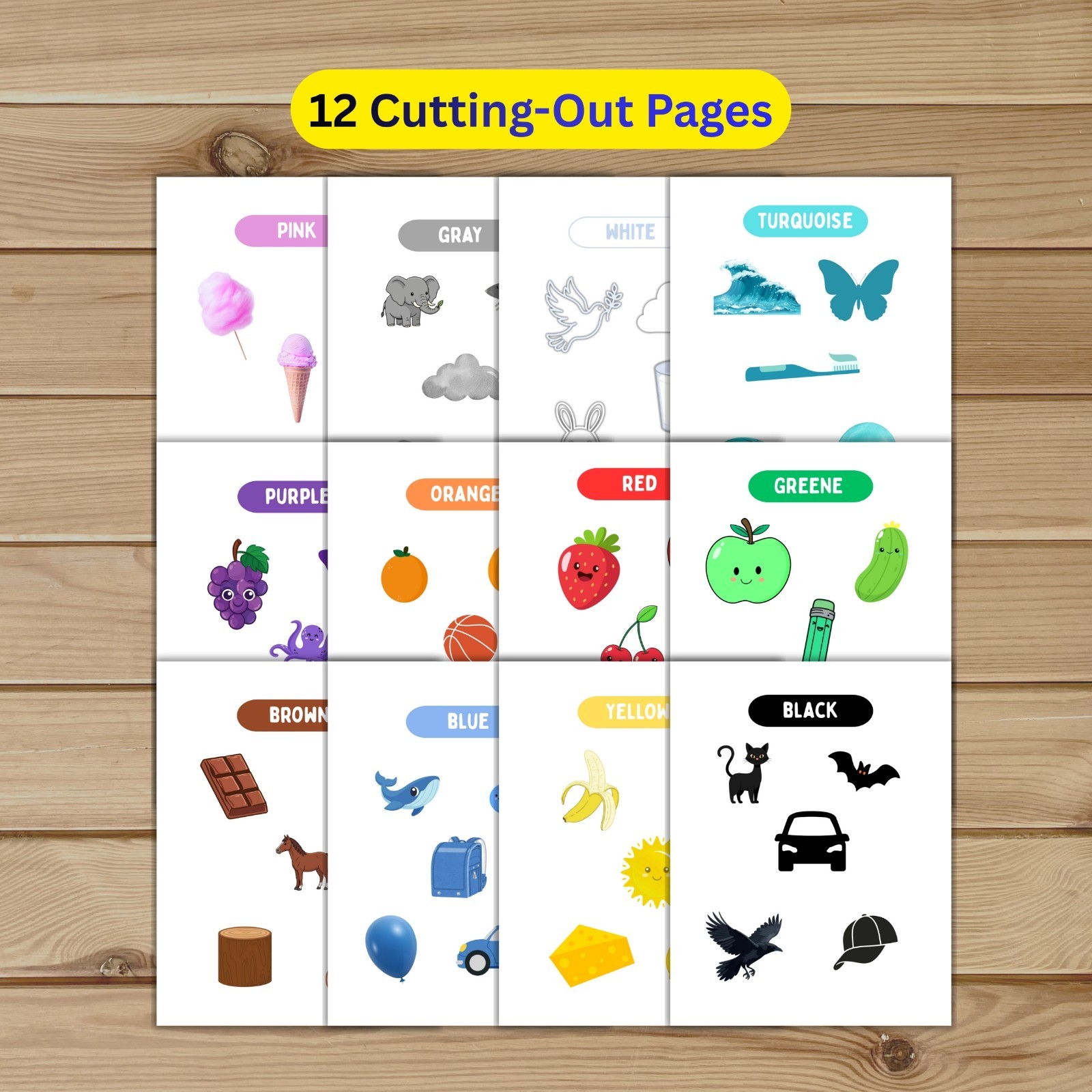 Color Sorting Printable Activity for Kids | Learning Game | Digital Download
