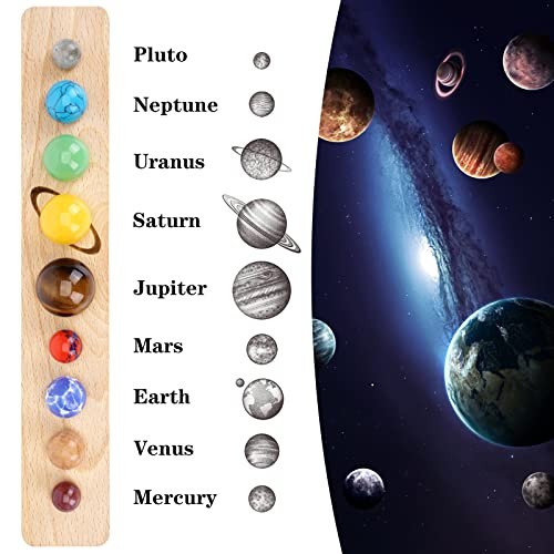 Nine Planets Gem Stones Planets Decorations Solar System Model Handmade Space