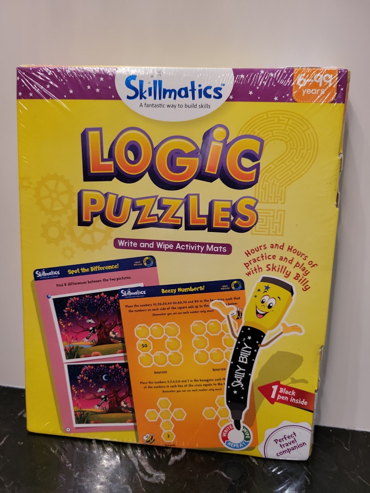 Skillmatics Logic Puzzles write and Wipe Activity Mats, Ages 6-99 Years NEW