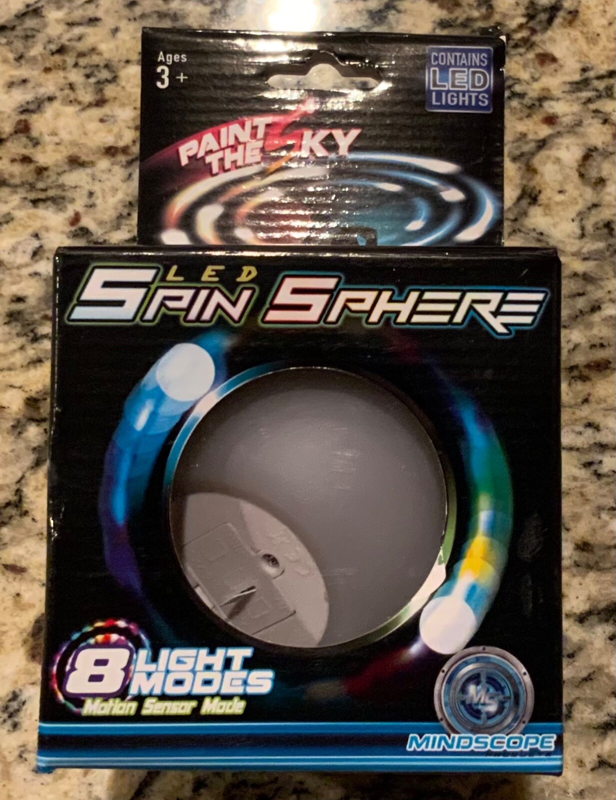 Mind Scope Paint The Sky LED Spin Sphere Ball Motion Sensor 8 Light Modes New