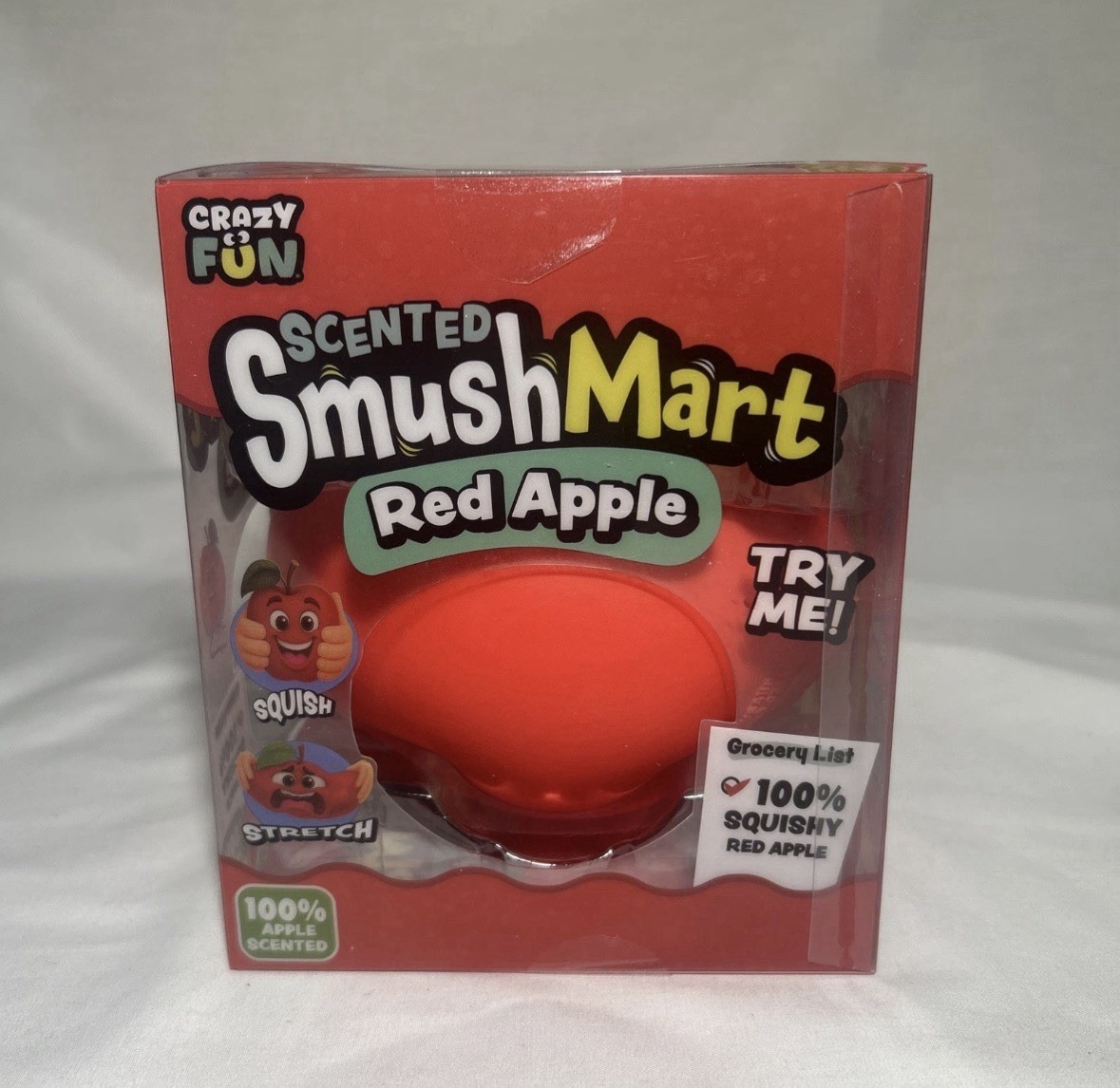 Crazy Fun Smush Mart Red Apple Squishy Toy Viral Scented New Sealed Squeezy