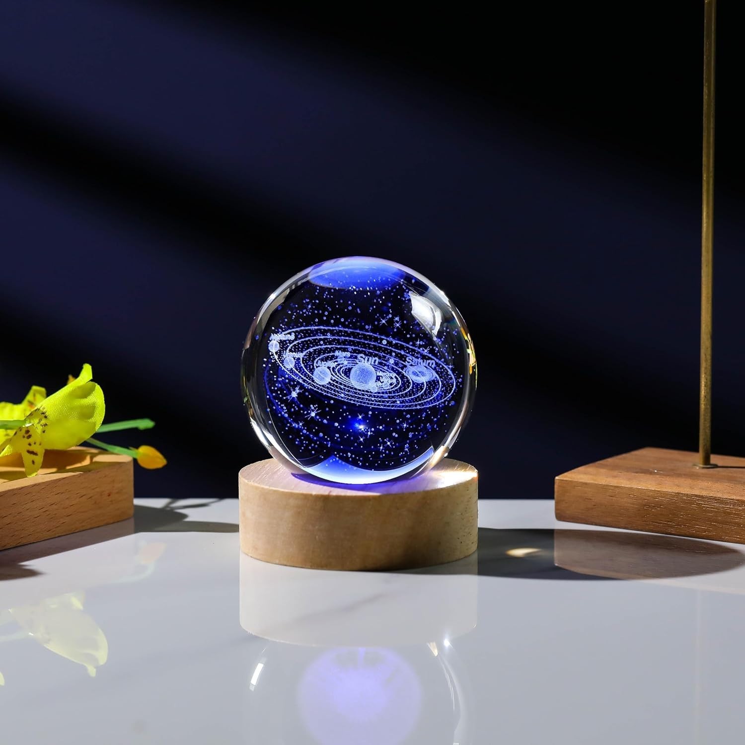 Touch Activated 2.36 Inch Solar System Crystal Ball – Perfect for Gift Giving