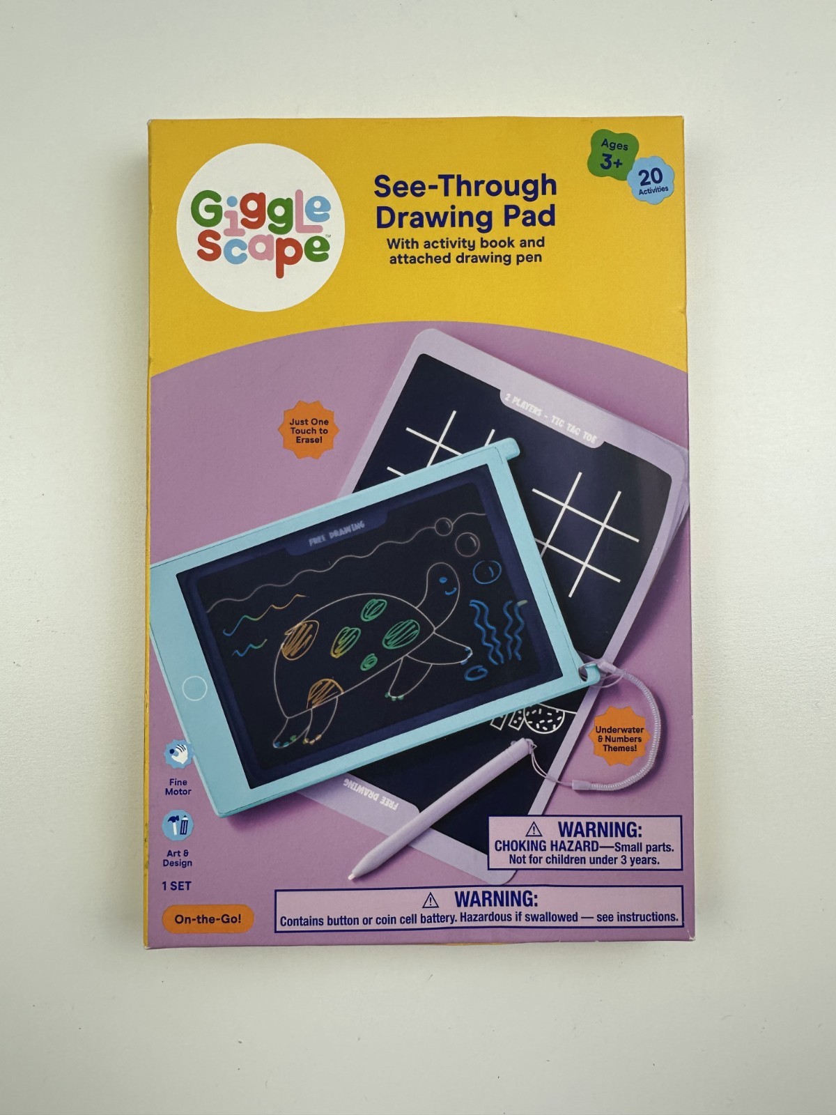 Gigglescape See Through Drawing Pad Activity Book & Attached Drawing Pen Age 3+
