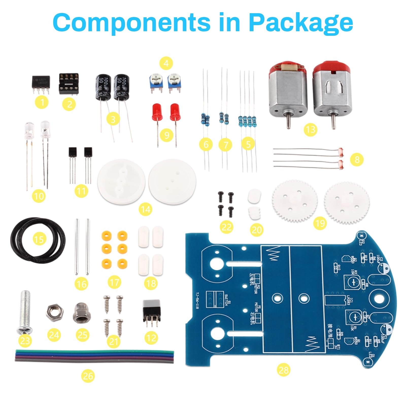 Soldering Practice Kit, Line Following Robot Car Kit Beginners DIY Smart Car …