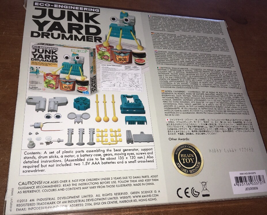 4M Green Science Eco-Engineering JUNK YARD DRUMMER Learning Brain Toy Award Winr