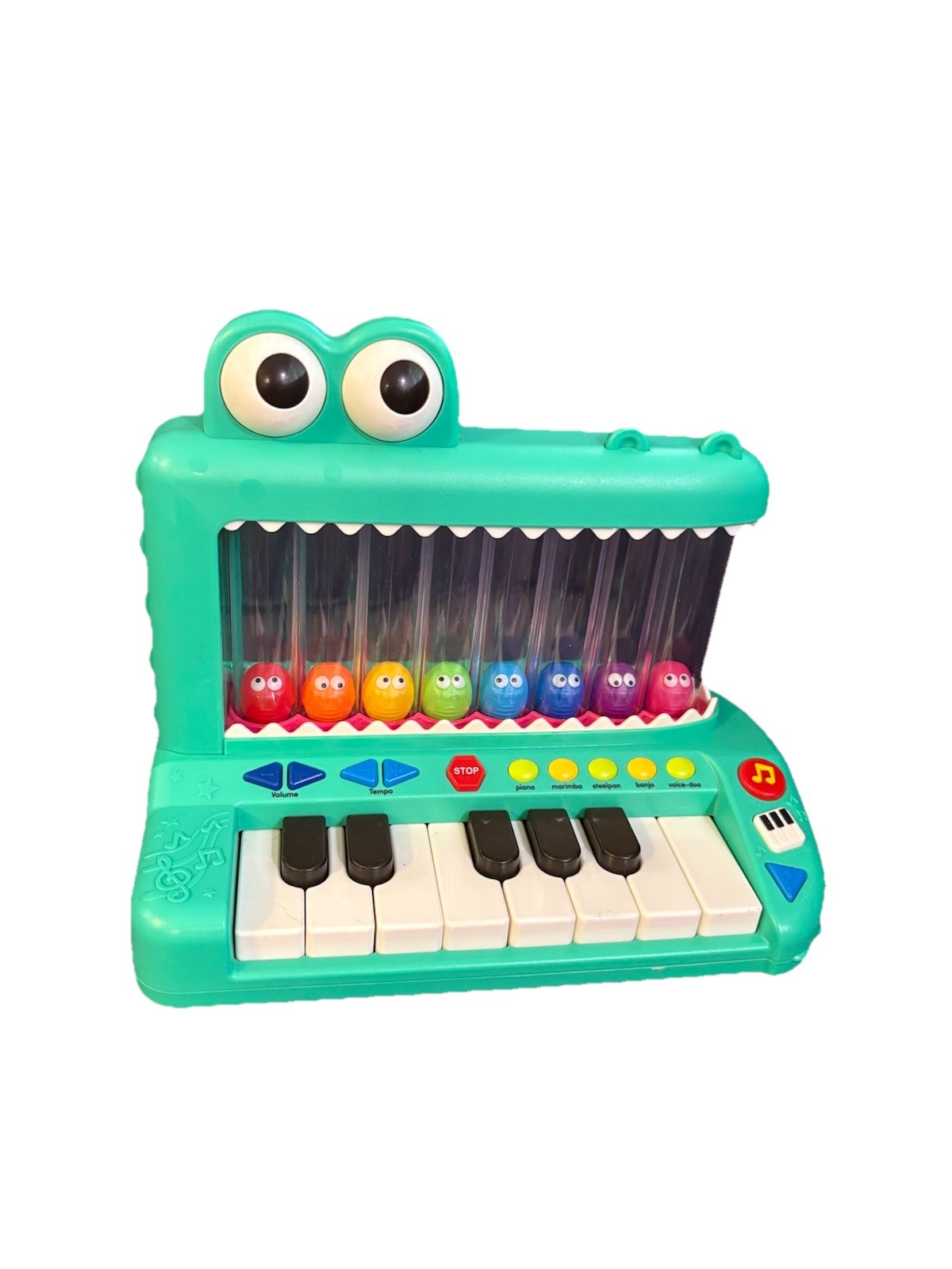 Battat BT1801 Croco Pop Piano Toy Keyboard with Songs, Lights Green WORKS