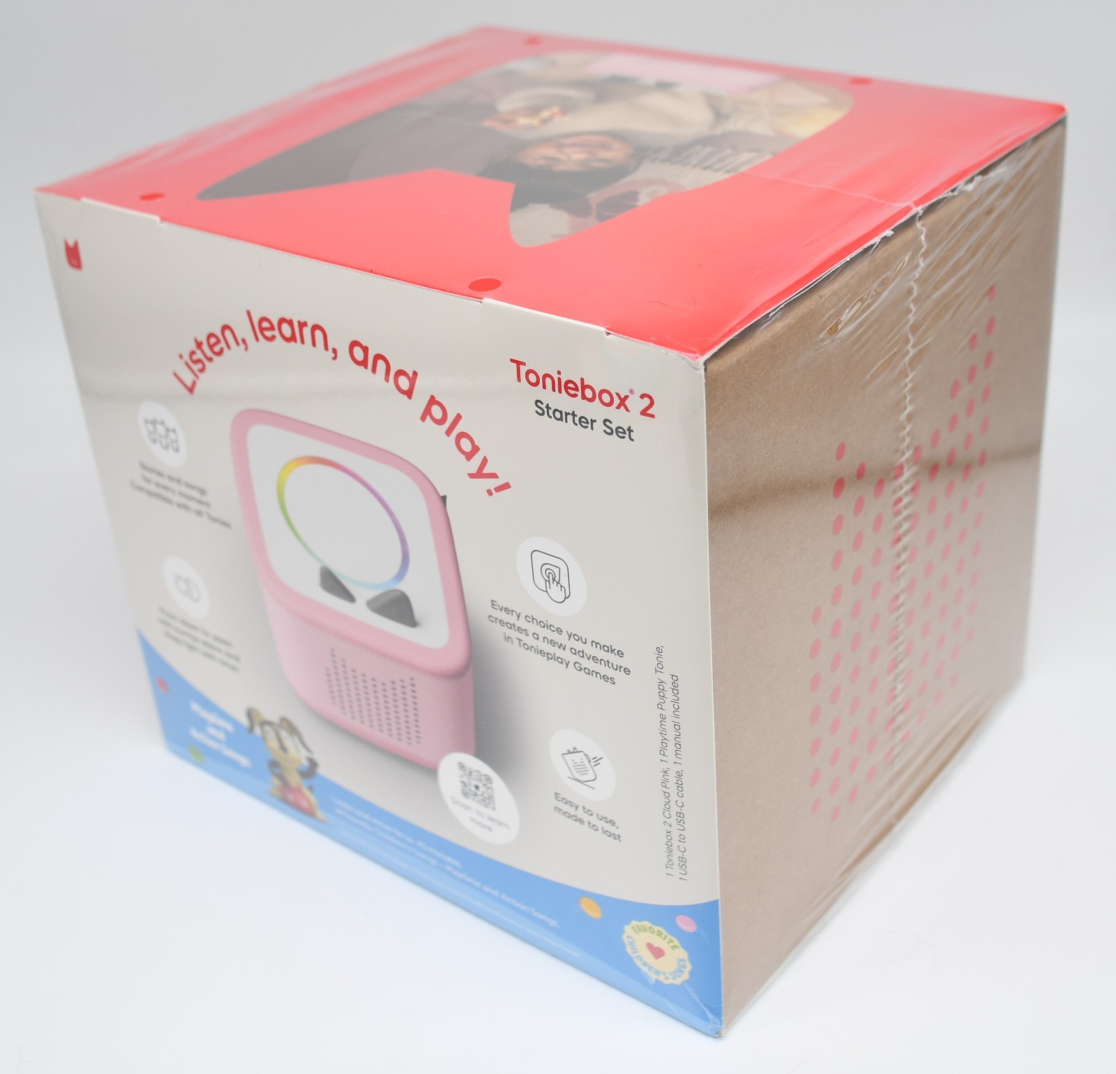 Tonies Toniebox 2 Pink Audio Player Starter Set Puppy Disney Game Lot Sealed