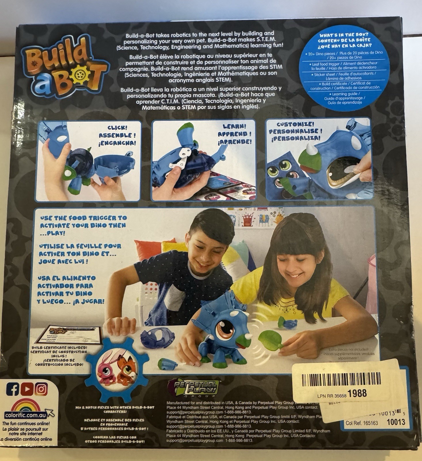 B128 NEW Build A Bot Learning Robotics Dinosaur Blue Perpetual Play Group Toy