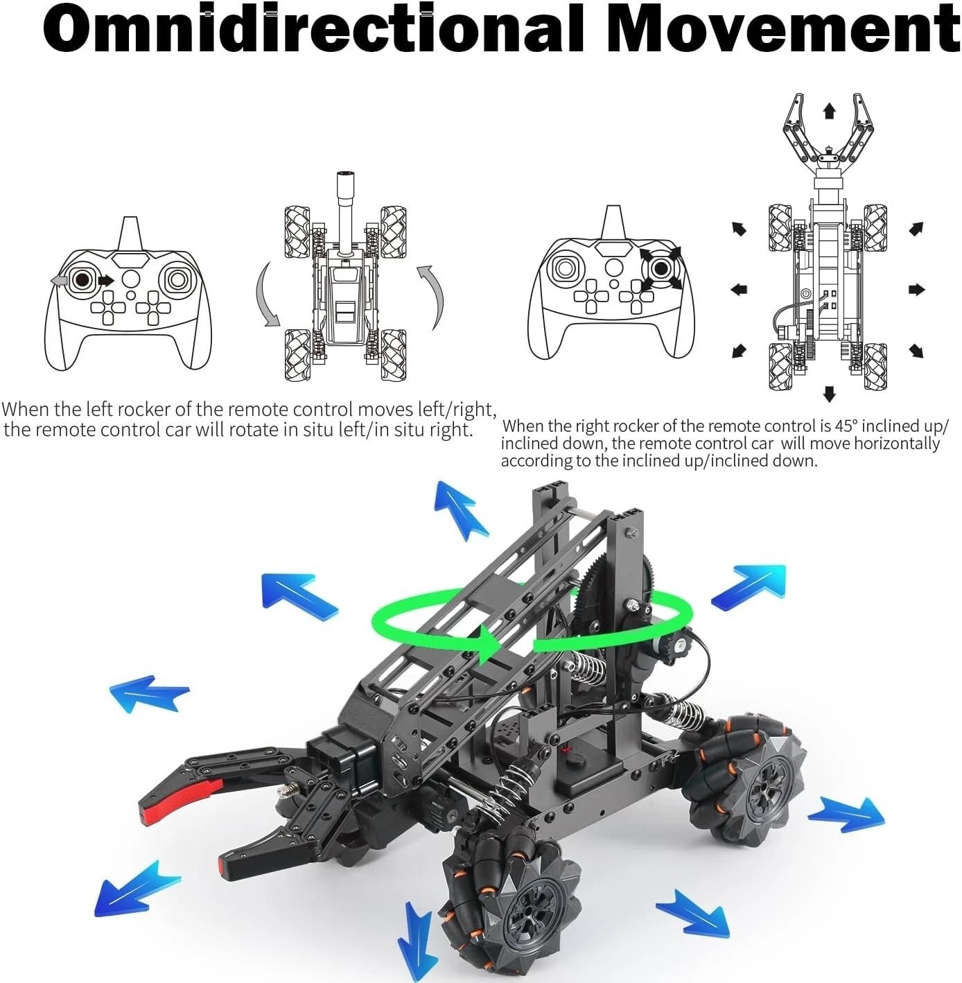Smart Robot Arm Kit,2-in-1 Science Kits with 4-DOF Robotic Car,Electronic Pro…