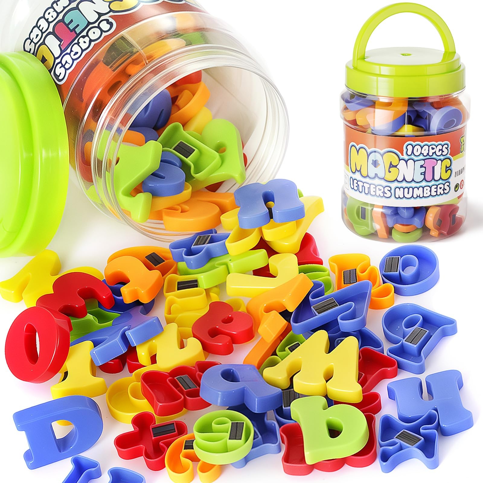 104 PCS Alphabet Magnetic Letters and Numbers for Toddlers,Abc 123 Fridge