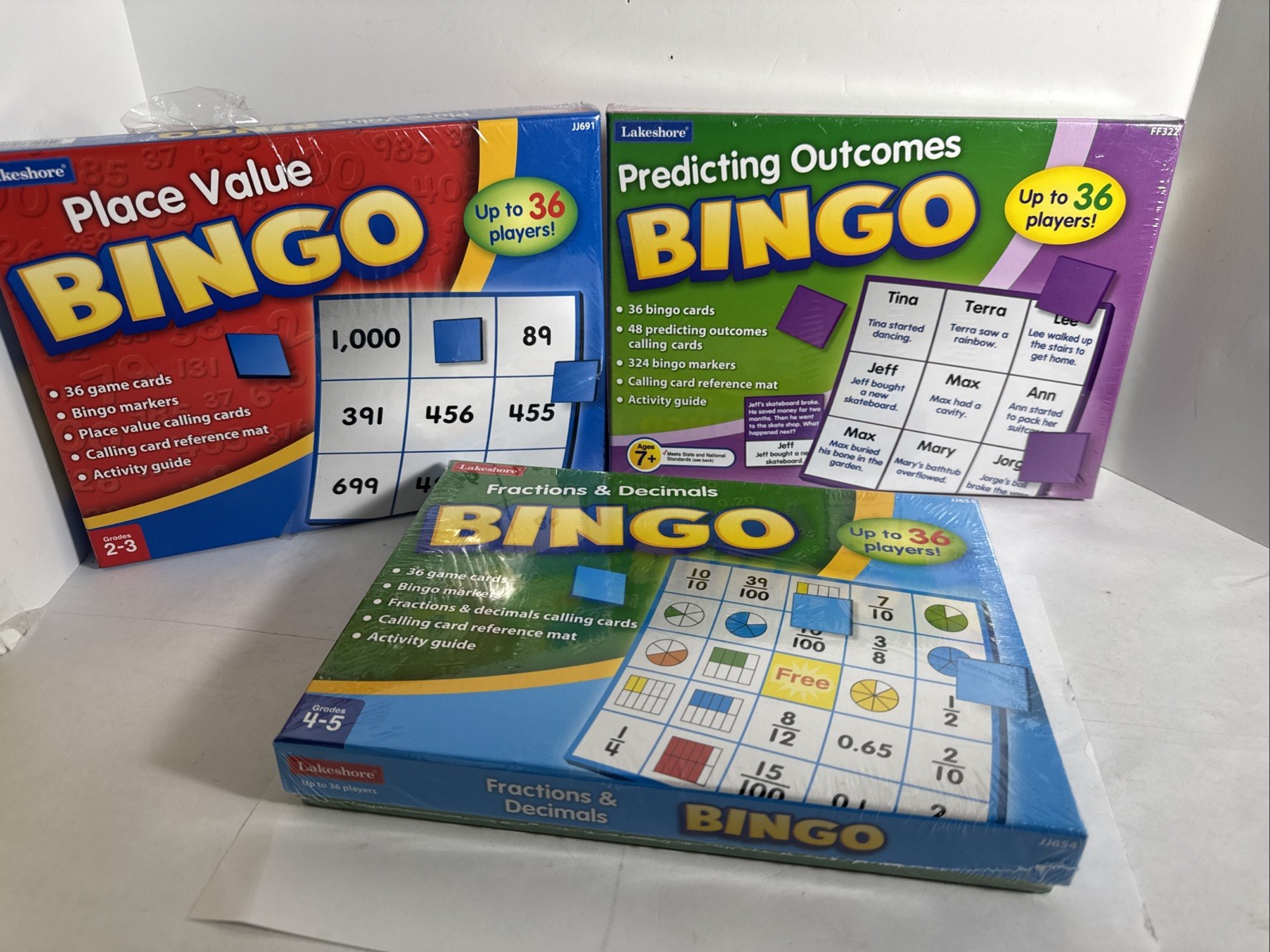 NIB Lakeshore Learning Division Bingo lot of 3 Bingo’ NEW FACTORY SEALED BOX