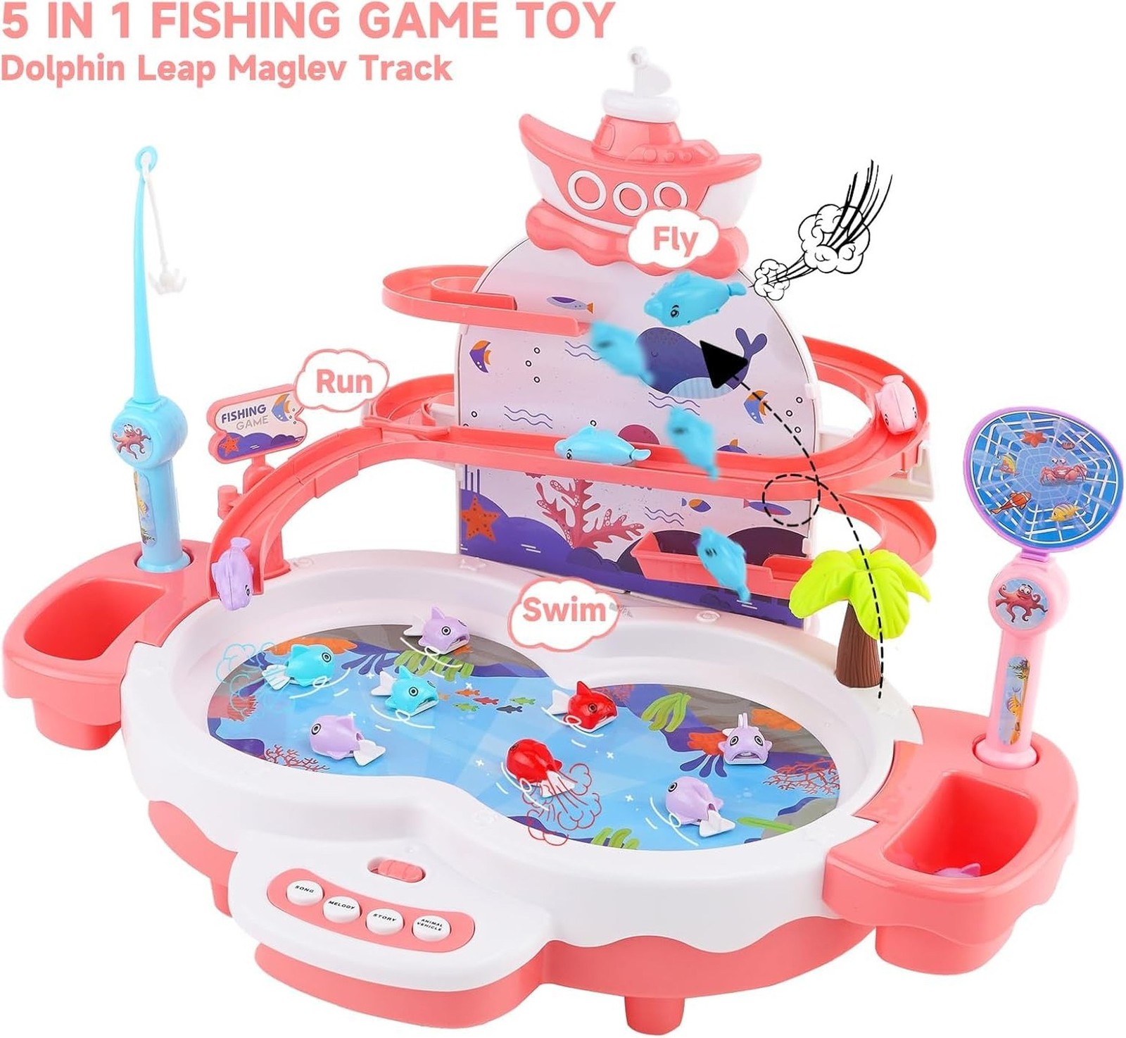3in1 Fishing Game Toys for Kids with 34PCS Accessories Including Fishing Rod,…